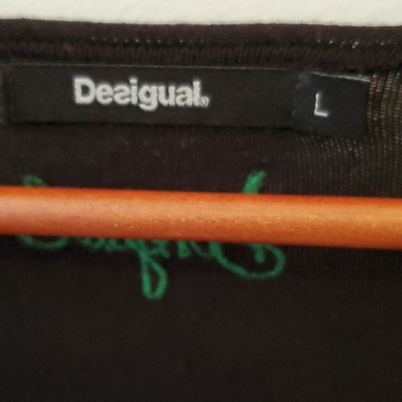 Desigual Black Tunic / Dress Floral Sequins Large - Picture 7 of 14